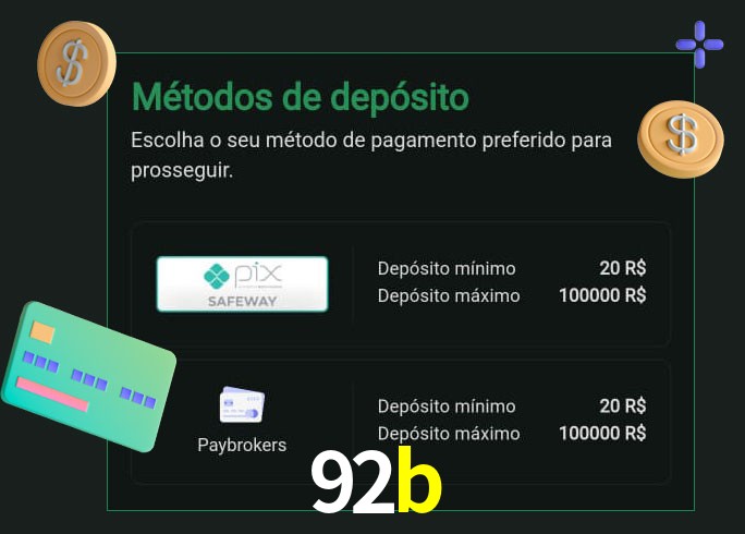 O cassino 92b oferece uma grande variedade de métodos de pagamento